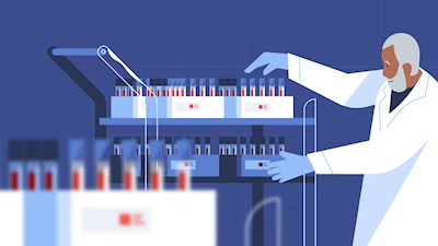 SSI_Biobanken_ansat-med-rullebord-med-prver